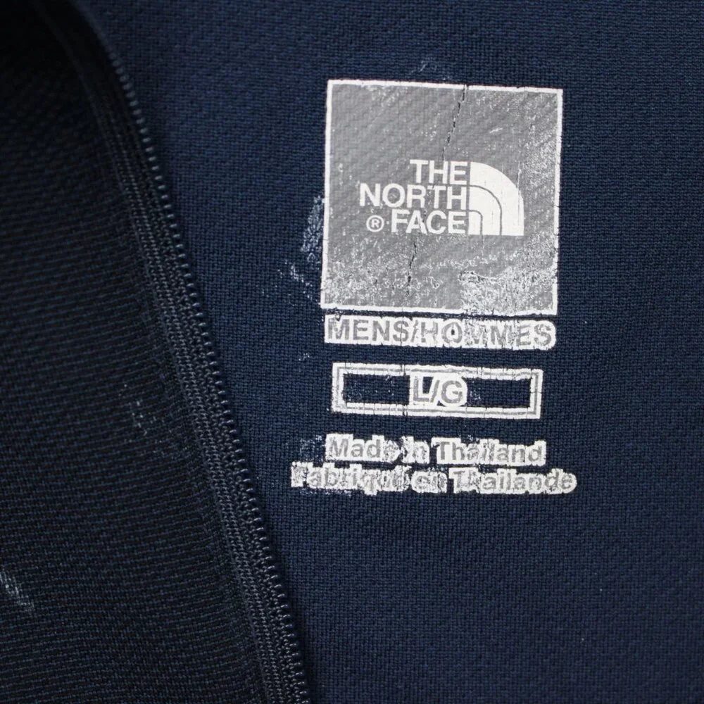 The‎ North Face Polo Shirt Mens Large Blue 1/2 Zip FlashDry Poly S/S Pullover